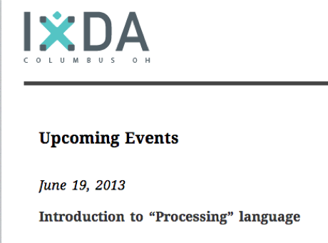 Introduction to "Processing" Language at IXDA